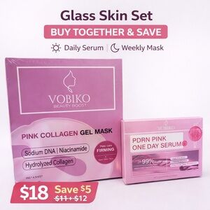 Korean Skincare Set Daily Serum + Weekly Mask Routine by VOBIKO Glass Skin